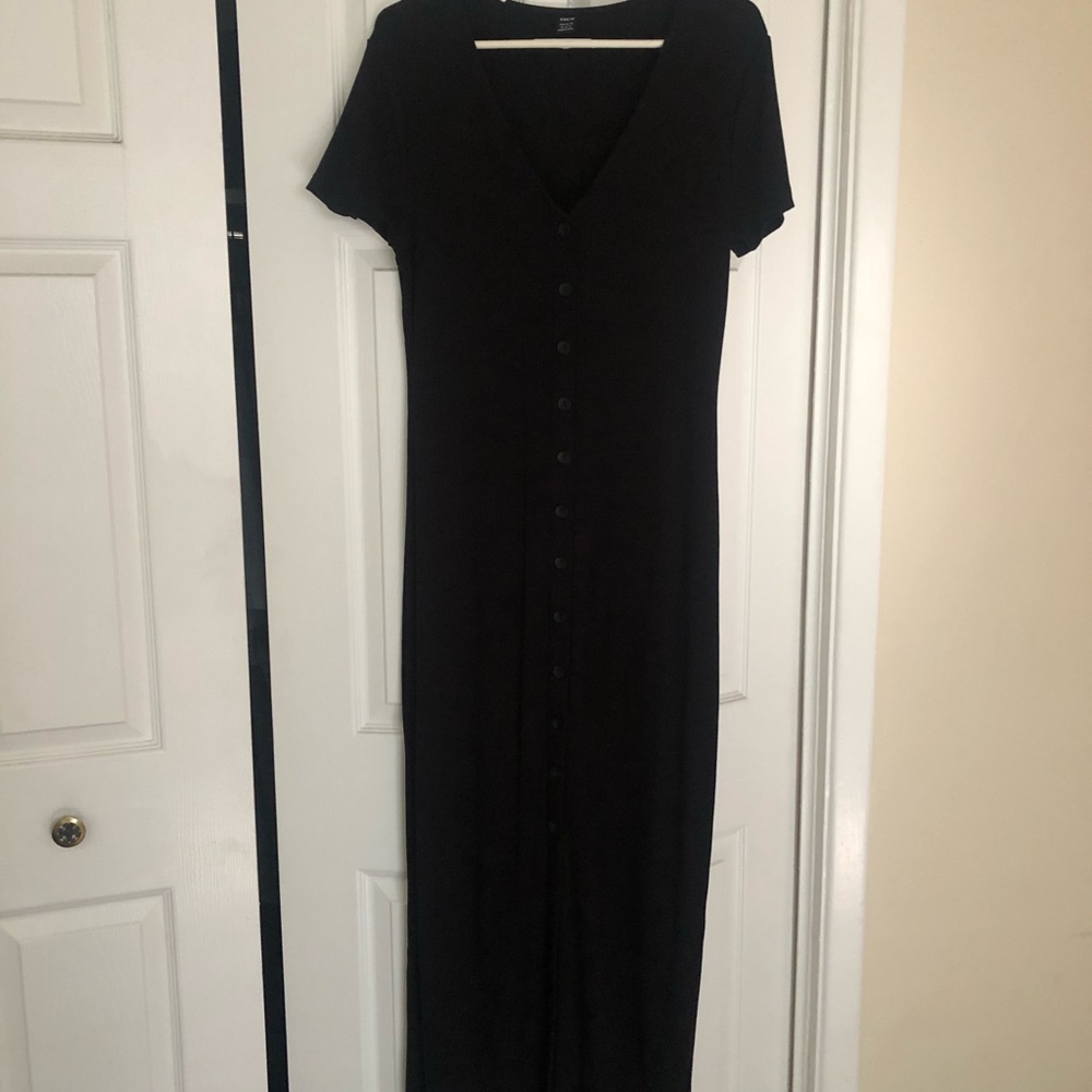 Floor length button down dress